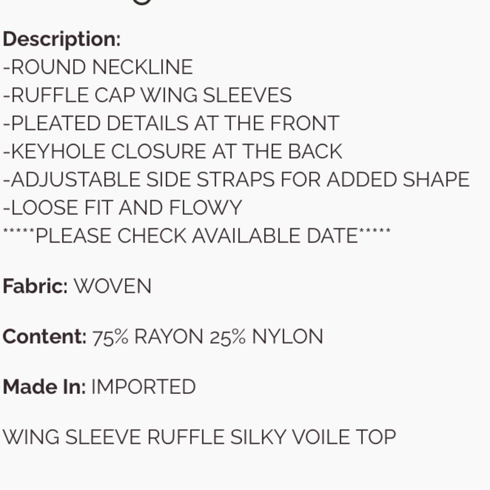 Easel Cream Flutter Sleeve Blouse - Picture 3 of 3